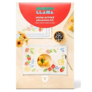 Mondo Llama DIY Stamp-Printed Placemat Kit, 4 Placemats, With Stamps & Paint s29